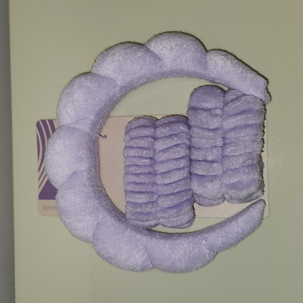 Spa Makeup Headband with Matching Wristbands (Lavender Color)